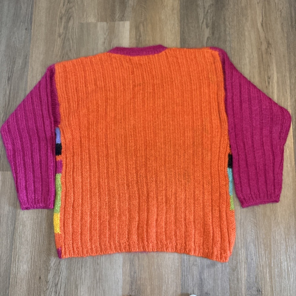 Vtg The Limited Knit Sweater Women's M/L Mohair 90s Rainbow Geometric Colorblock - Picture 2 of 8